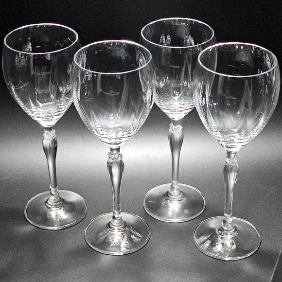 Mikasa Other - 4 Mikasa Spring Petals Wine Glasses 8.25" vintage sculpted stem romantic floral